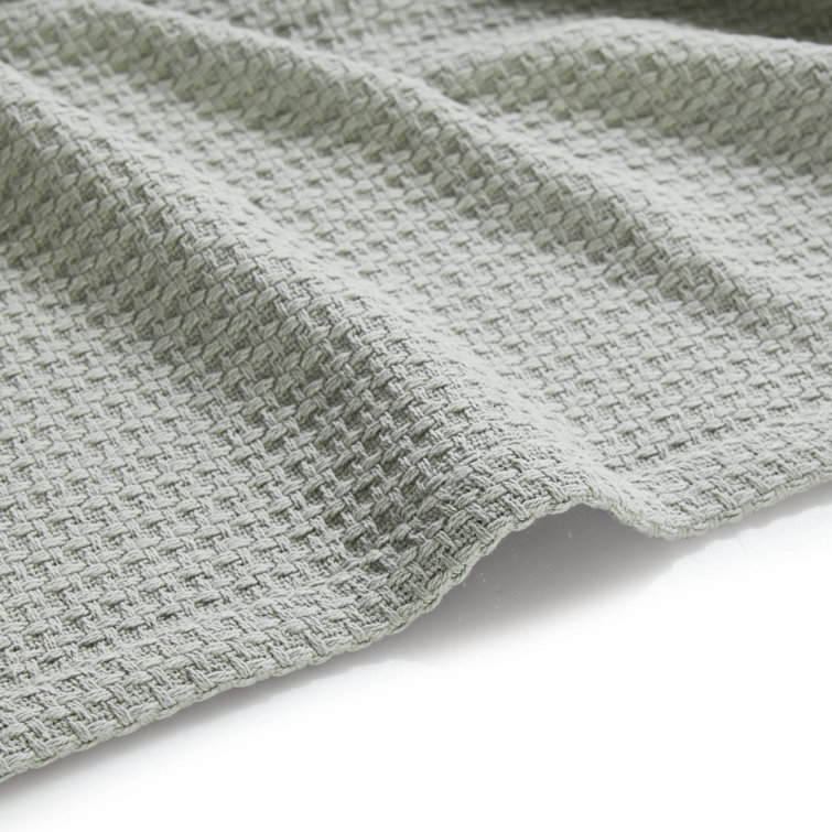 Coastal Knit Grey Cotton King-Size Reversible Blanket