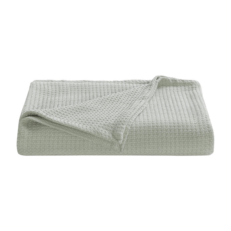 Coastal Knit Grey Cotton King-Size Reversible Blanket