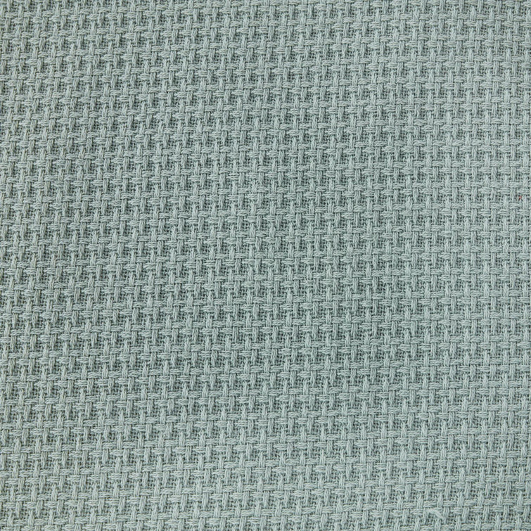 Coastal Knit King-Sized Cotton Blanket in Aqua
