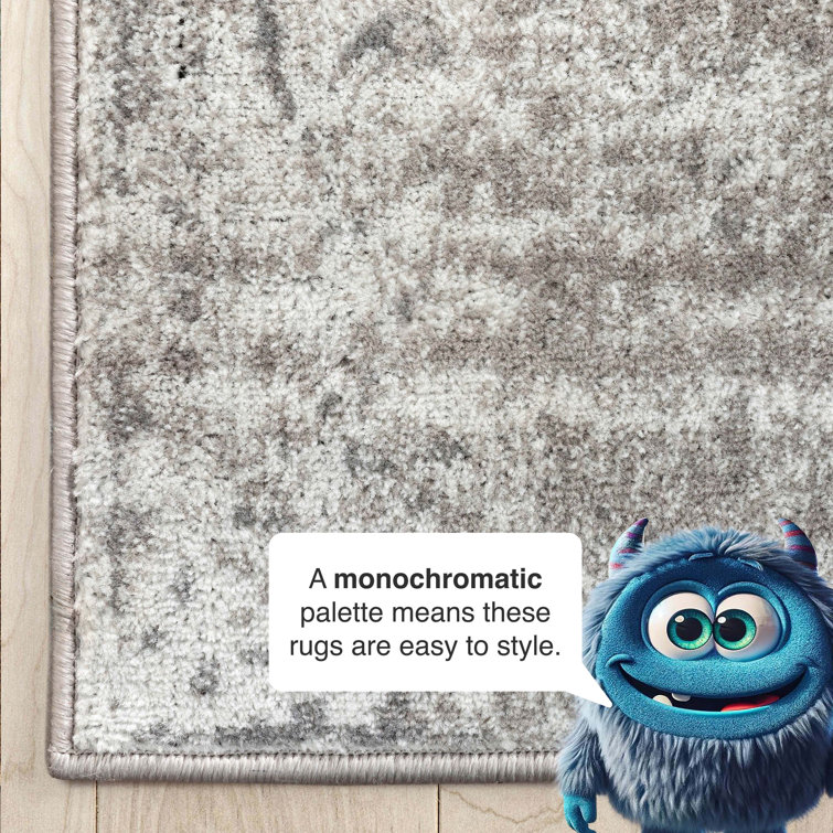 Reversible Vintage Oriental Ivory Synthetic 5' x 7' Area Rug