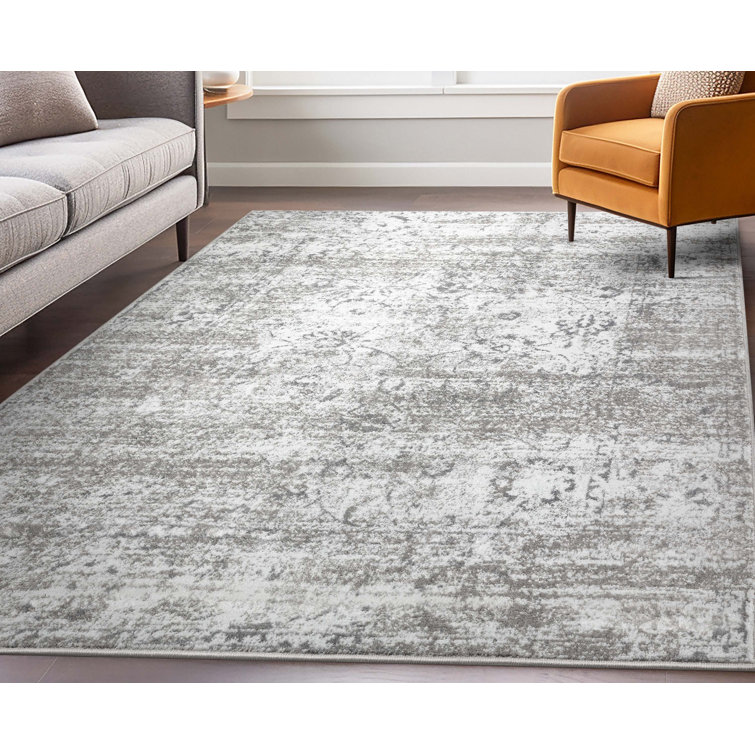 Reversible Vintage Oriental Ivory Synthetic 5' x 7' Area Rug