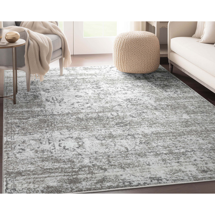 Reversible Vintage Oriental Ivory Synthetic 5' x 7' Area Rug