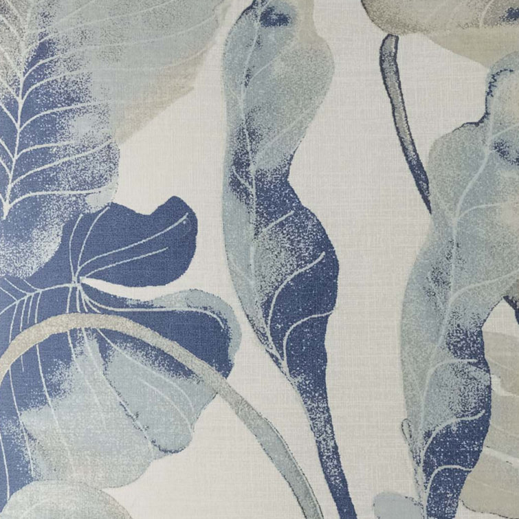 King Blue Cotton Tropical Palm Leaf Sham Set