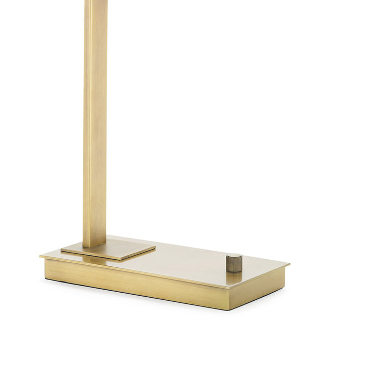 Otto Adjustable Arc Desk Lamp in Natural Brass