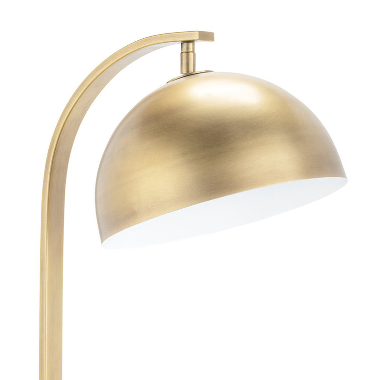 Otto Adjustable Arc Desk Lamp in Natural Brass