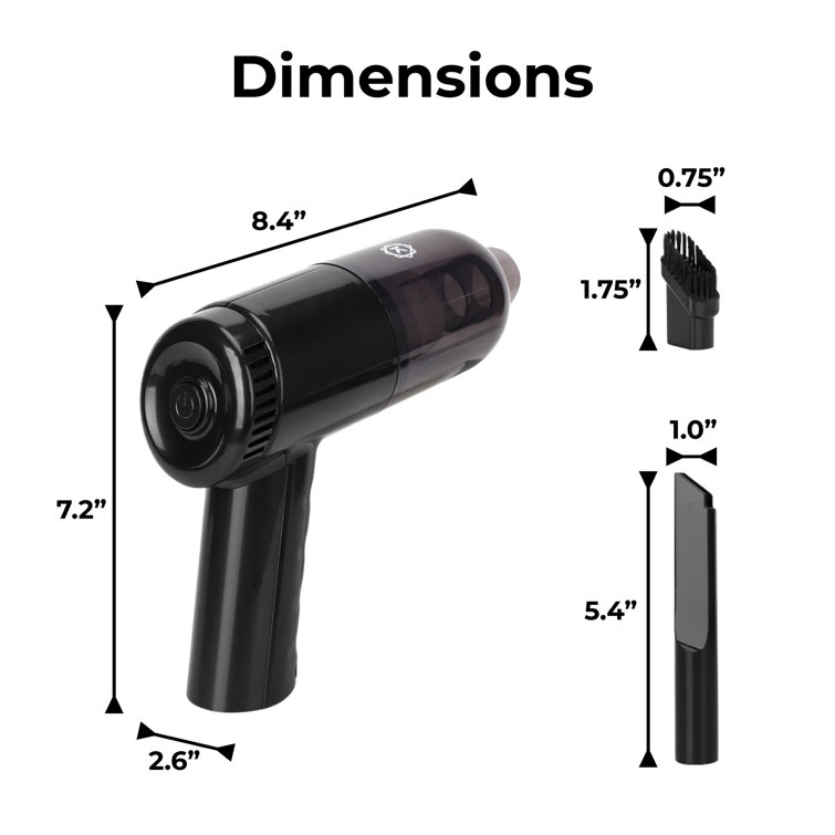 Portable Cordless Black Handheld Car Vacuum with Washable Filter