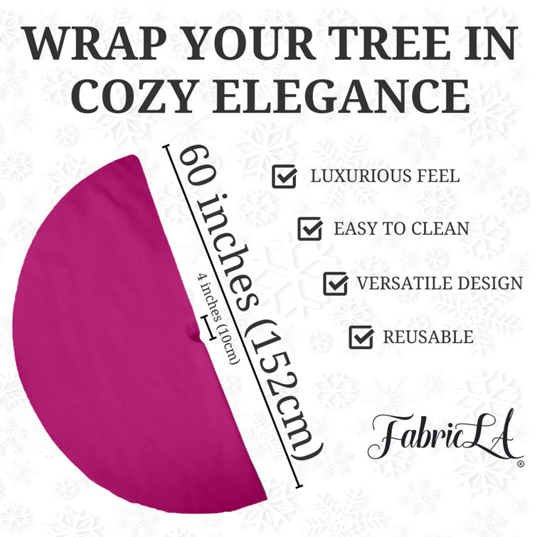 Fuchsia Faux Fur 60" Christmas Tree Skirt
