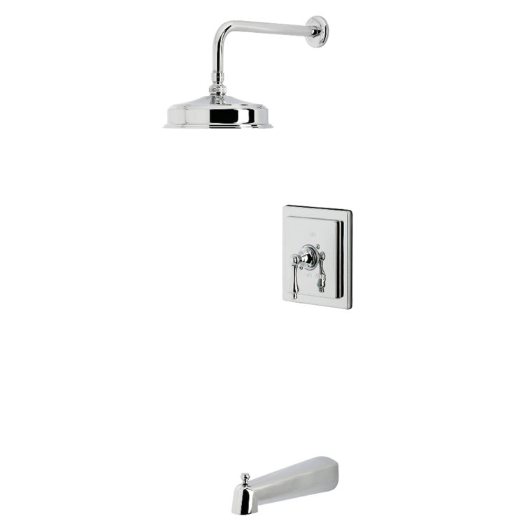Polished Chrome Wall Mounted Rain Shower Faucet Set