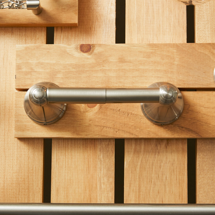 Satin Nickel 4-Piece Bathroom Hardware Set with Towel Bar
