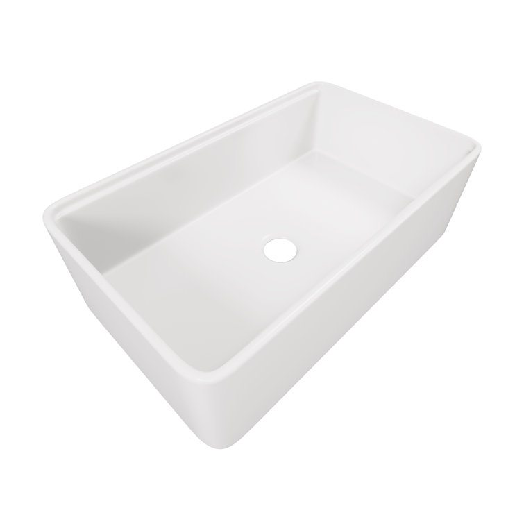 Crisp White Ceramic Single Bowl Farmhouse Workstation Sink