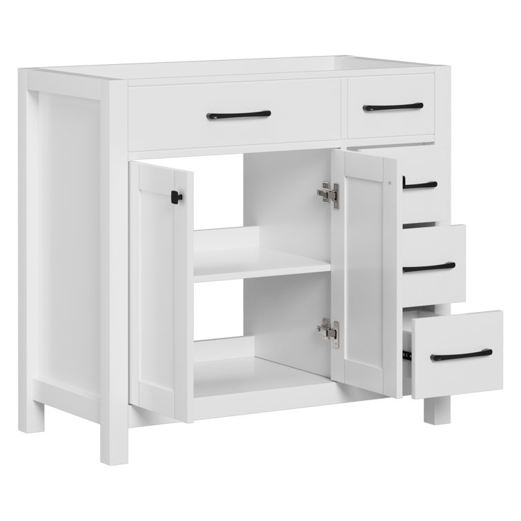 36" White Engineered Wood Freestanding Bathroom Vanity Base