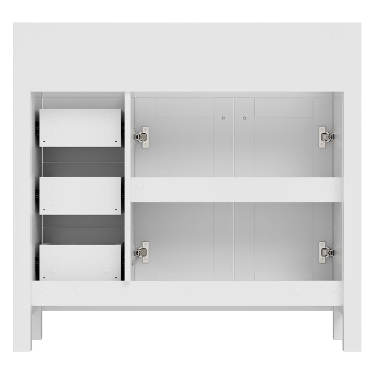 36" White Engineered Wood Freestanding Bathroom Vanity Base