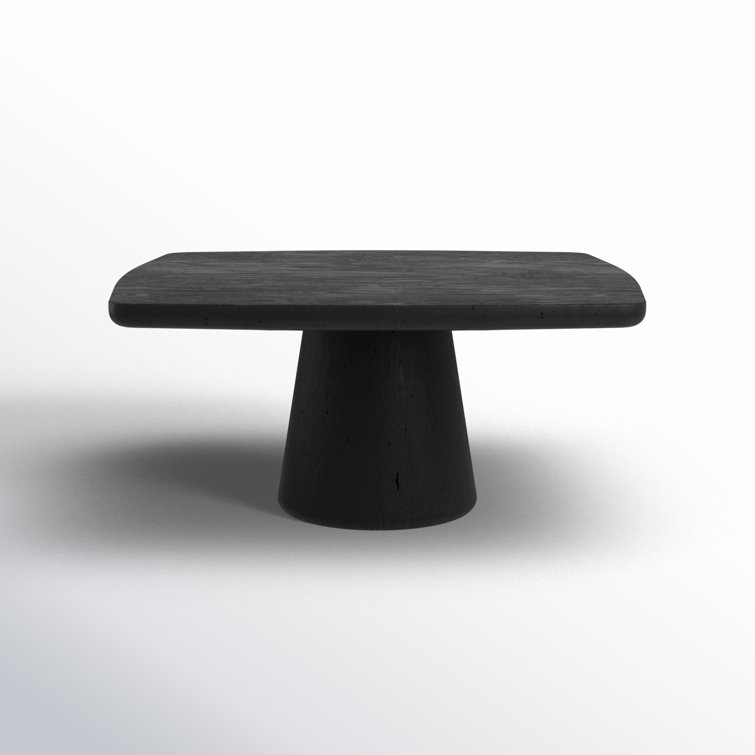 Black Acacia Wood Round Pedestal Dining Table