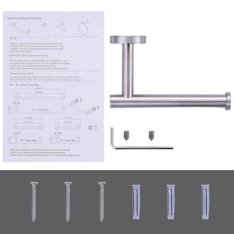 Brushed Nickel Wall-Mount Stainless Steel Toilet Paper Holder