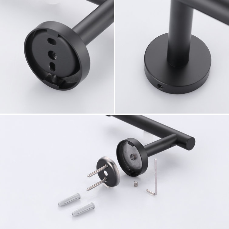 Matte Black Stainless Steel Wall-Mount Toilet Paper Holder