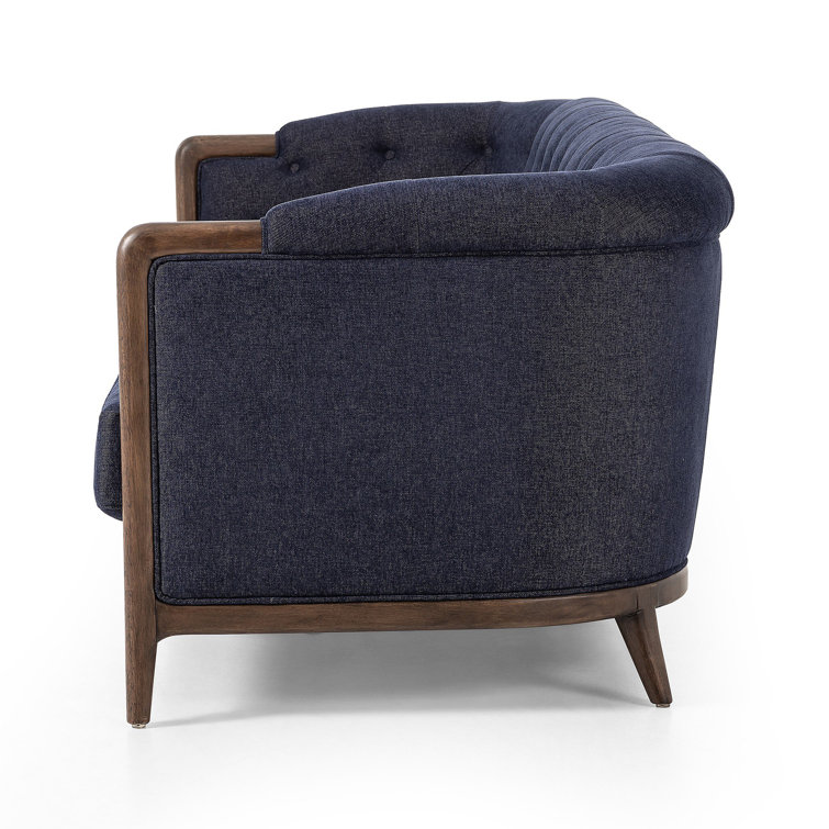 Parisian Charm Sutton Olive Tufted Sofa with Rolled Arms