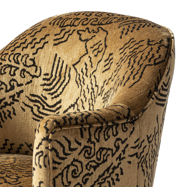 Knoll Natural Barrel Leather Swivel Chair with Wooden Base