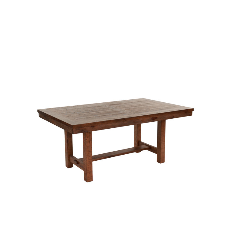 Rustic Pine Wood 6-Piece Dining Set with Bench and Cushioned Chairs