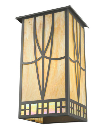 Scottsdale Ambient Steel Sconce with Colorful Glass Shade
