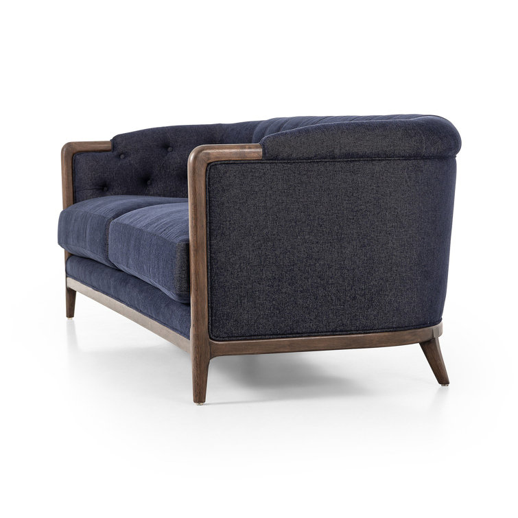 Parisian Charm Sutton Olive Tufted Sofa with Rolled Arms