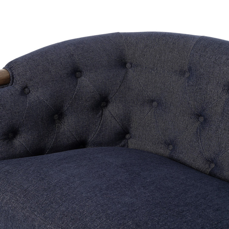 Parisian Charm Sutton Olive Tufted Sofa with Rolled Arms