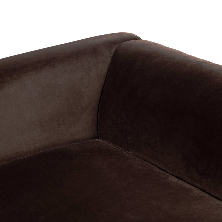 Surrey Taupe Velvet Stationary Sofa with Parawood Base