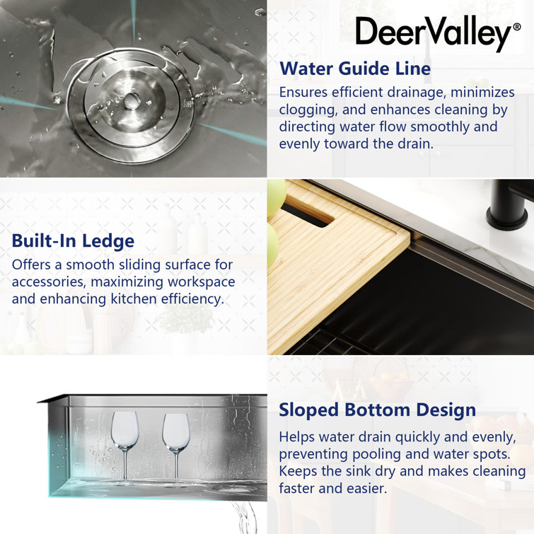 30" Stainless Steel Farmhouse Drop-In Single Bowl Kitchen Sink with Accessories