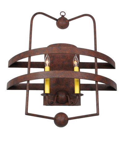 Rusty Nail Finish Industrial 2-Light Candle Sconce