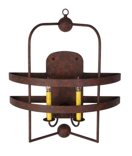 Rusty Nail Finish Industrial 2-Light Candle Sconce