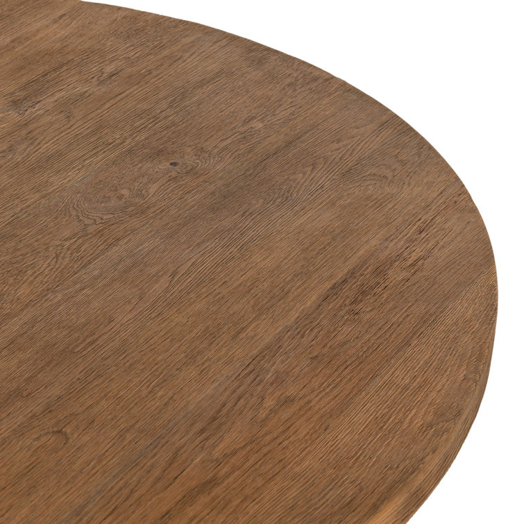 Round Washed Old Oak Resawn Coffee Table with Storage