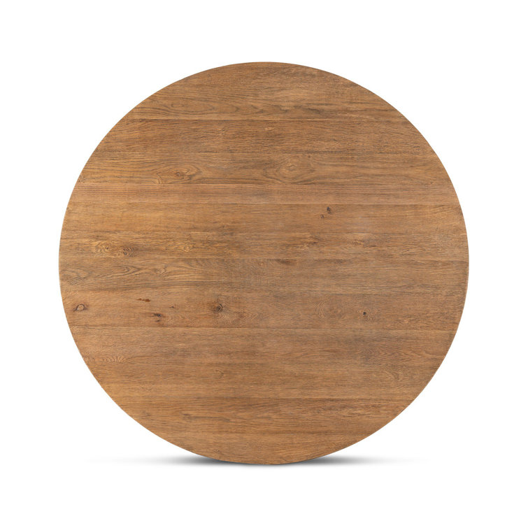 Round Washed Old Oak Resawn Coffee Table with Storage