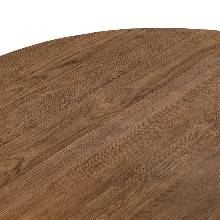 Round Washed Old Oak Resawn Coffee Table with Storage