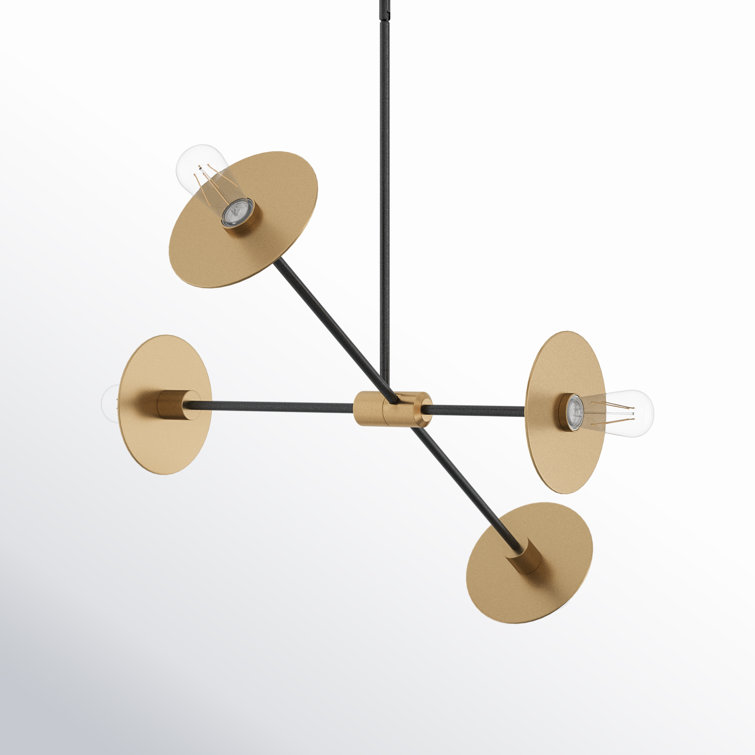 Cupertino Lacquered Brass 4-Light Steel Sputnik Chandelier