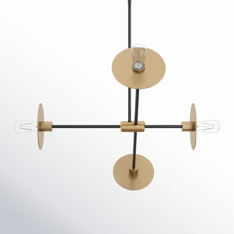 Cupertino Lacquered Brass 4-Light Steel Sputnik Chandelier