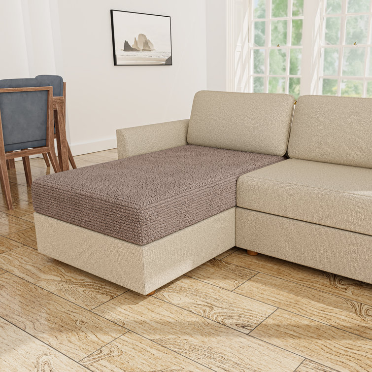 Marsala Stretchy Microfiber Slipcover for Sectional Seat Cushion