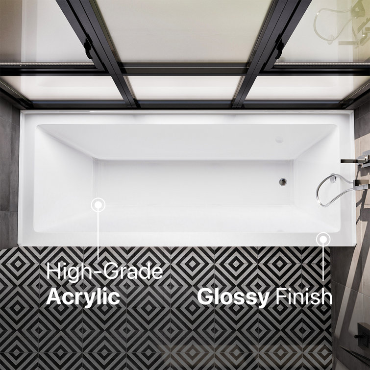 Nova 60'' White Acrylic Alcove Soaking Bathtub