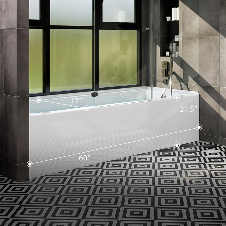 Nova 60'' White Acrylic Alcove Soaking Bathtub