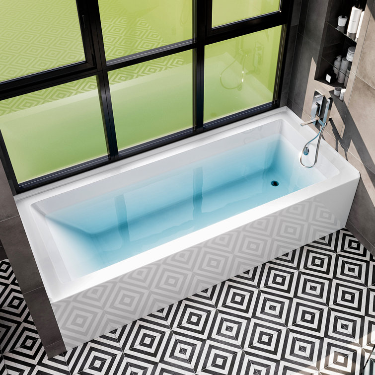 Nova 60'' White Acrylic Alcove Soaking Bathtub