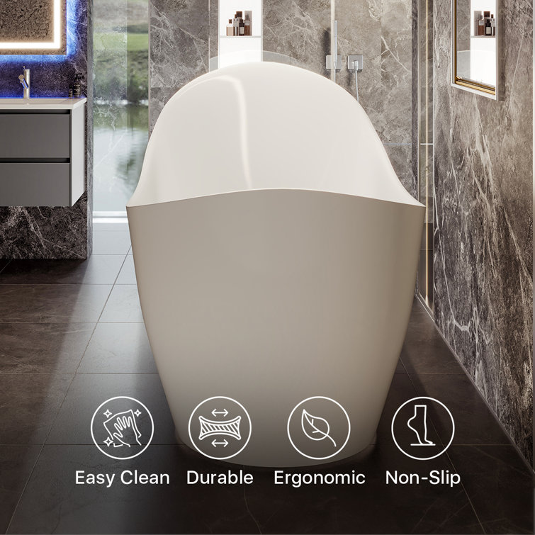 Lisa 67'' White Freestanding Acrylic Soaking Bathtub