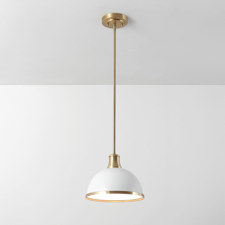 Beckett Matte White and Brass Accents Modern Farmhouse Pendant