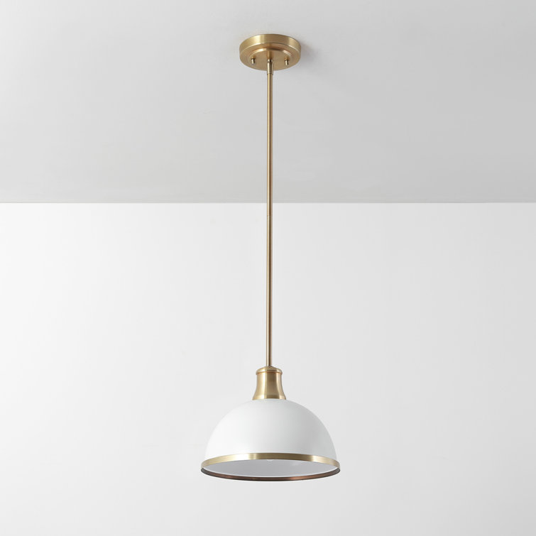 Beckett Matte White and Brass Accents Modern Farmhouse Pendant