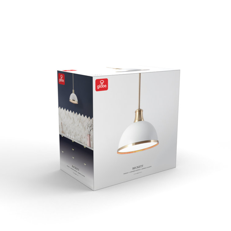 Beckett Matte White and Brass Accents Modern Farmhouse Pendant