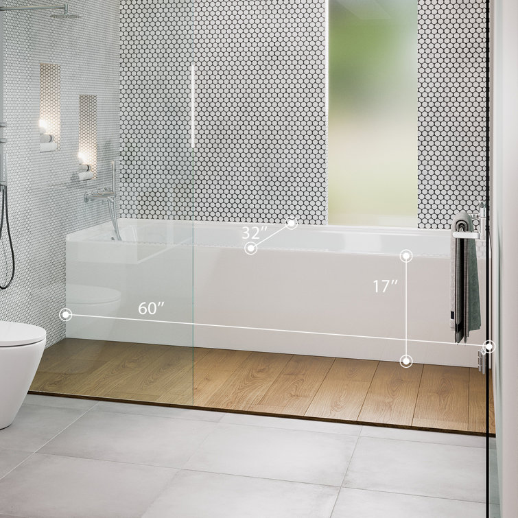Nova 60'' White Acrylic Alcove Soaking Bathtub