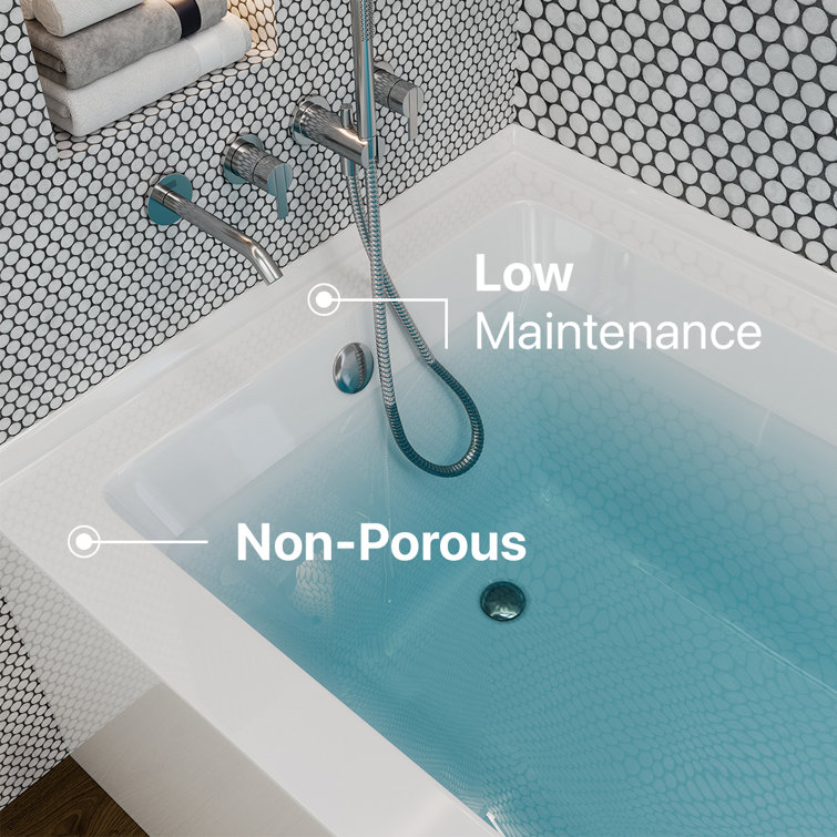Nova 60'' White Acrylic Alcove Soaking Bathtub