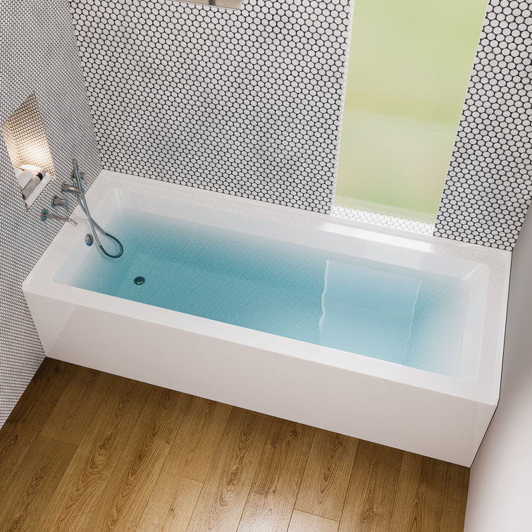 Nova 60'' White Acrylic Alcove Soaking Bathtub
