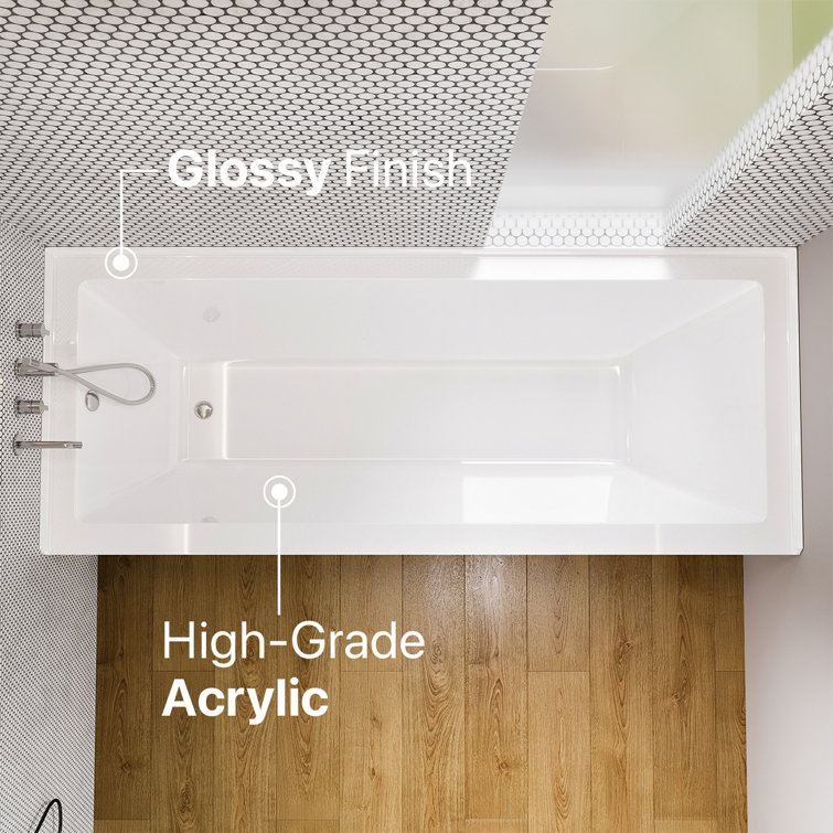 Nova 60'' White Acrylic Alcove Soaking Bathtub