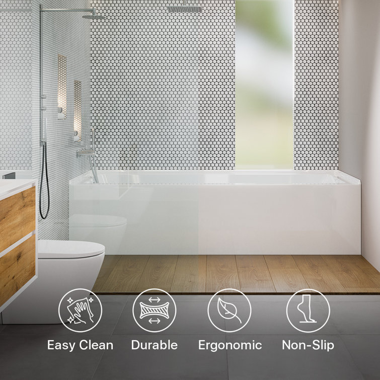 Nova 60'' White Acrylic Alcove Soaking Bathtub