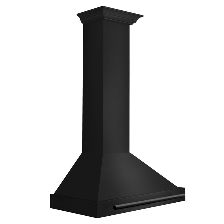 30" Black Stainless Steel Wall Mounted Convertible Range Hood