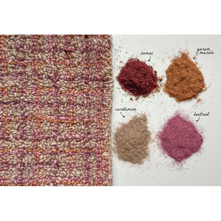 Spice Rose Burgundy Hand-Tufted Wool Rectangular Area Rug 2' x 3'