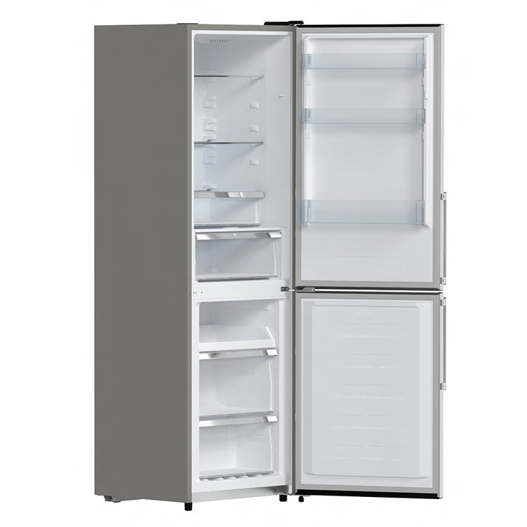 Compact Stainless Steel Bottom Freezer Refrigerator with Smart Features